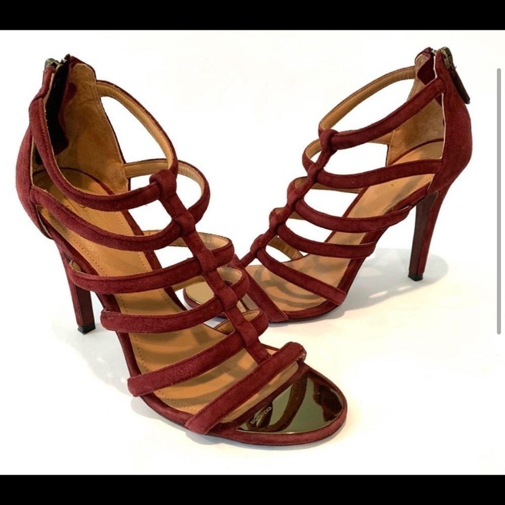 Coach "Lavania" Genuine Suede Cage Heels - Picture 3 of 9